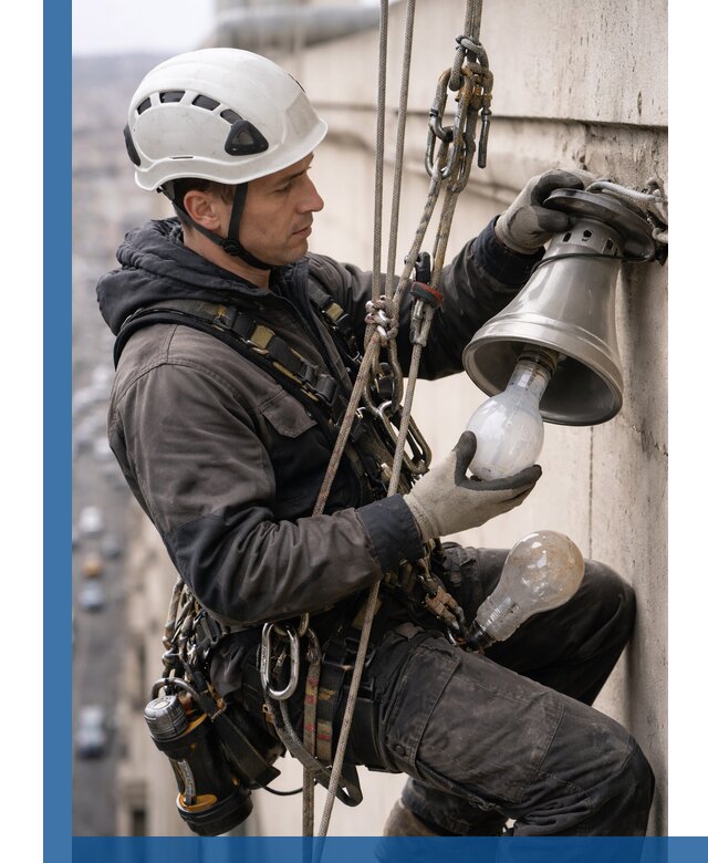 Замена ламп на высоте в Тынде профессионально и быстро