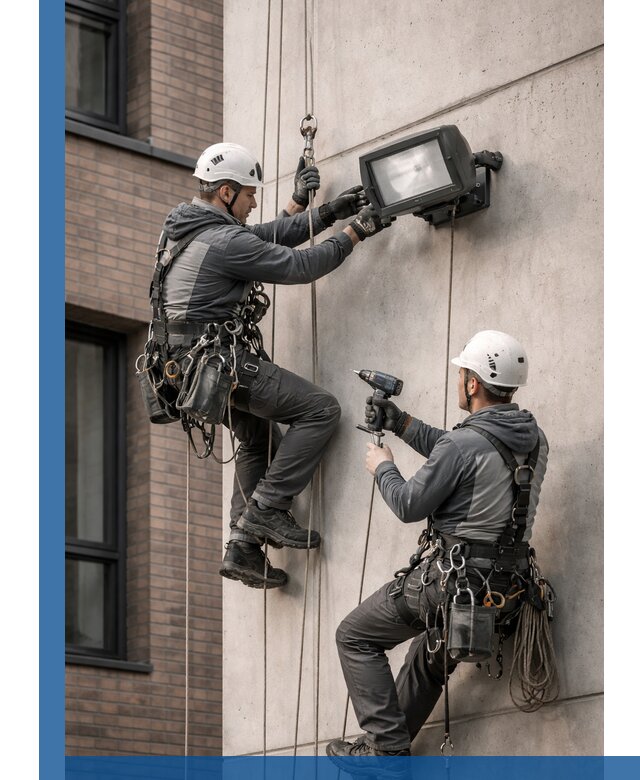 Профессиональный монтаж фасадных прожекторов в Тынде под ключ