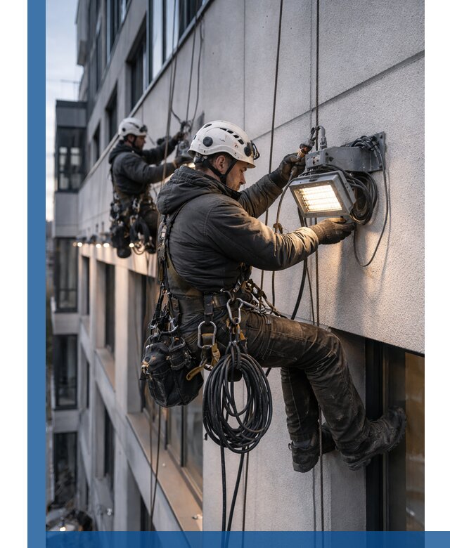Монтаж фасадного освещения в Тынде установка и подключение
