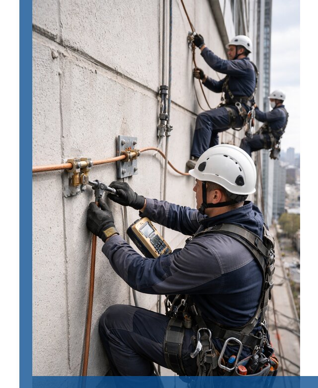 Монтаж системы заземления здания и молниезащиты в Тынде