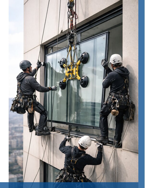 Монтаж стеклопакетов на высоте в Тынде от 3289 р. | ВЫСОТНИК-Тнд