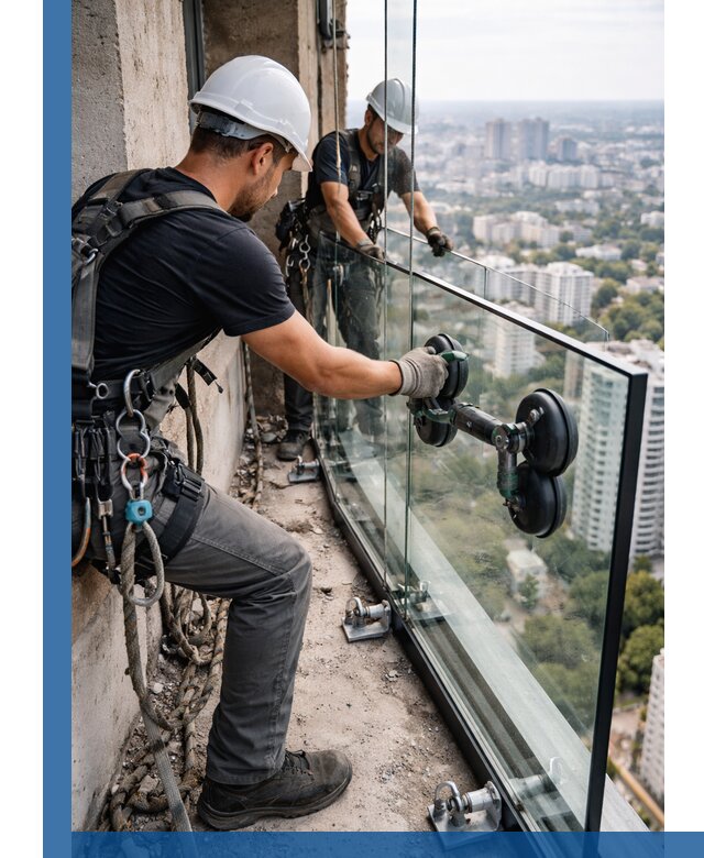 Монтаж стеклянных ограждений под ключ с гарантией в Тынде