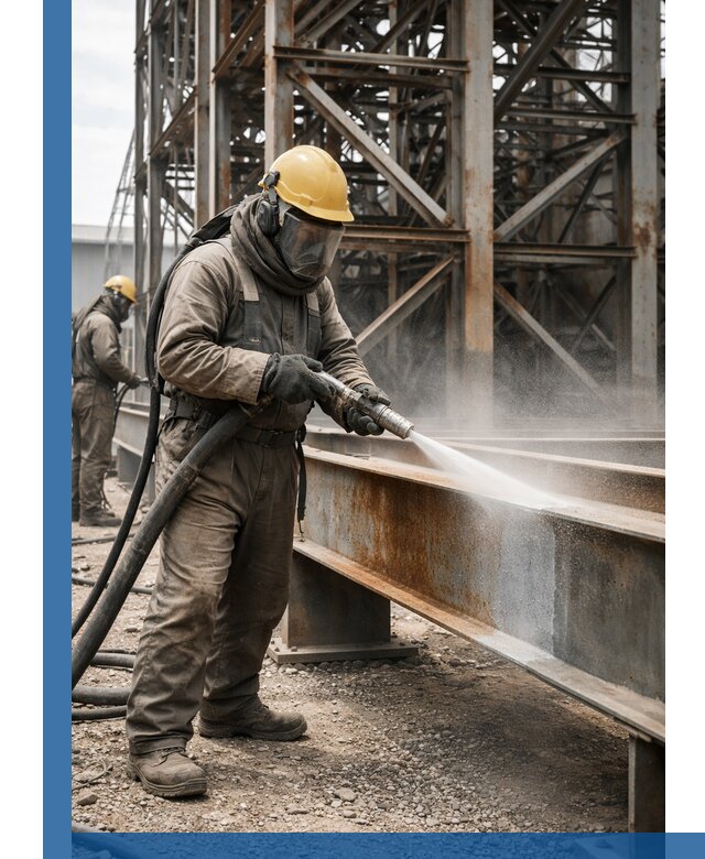 Пескоструйная очистка металлоконструкций в Тынде промышленная