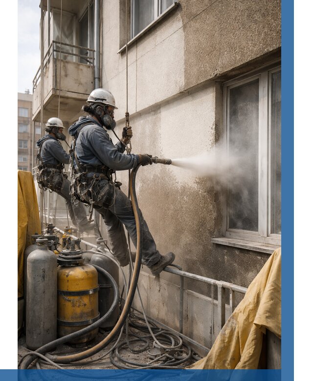 Пескоструйная очистка фасада в Тынде от 668 р. | ВЫСОТНИК-Тнд