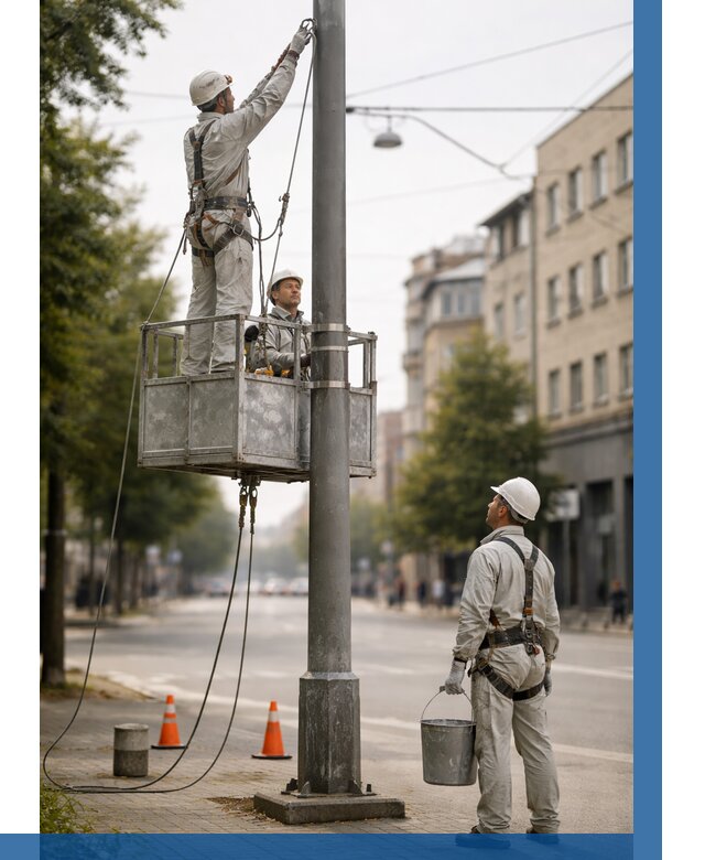 Покраска опор освещения в Тынде от 5139 р. | ВЫСОТНИК-Тнд