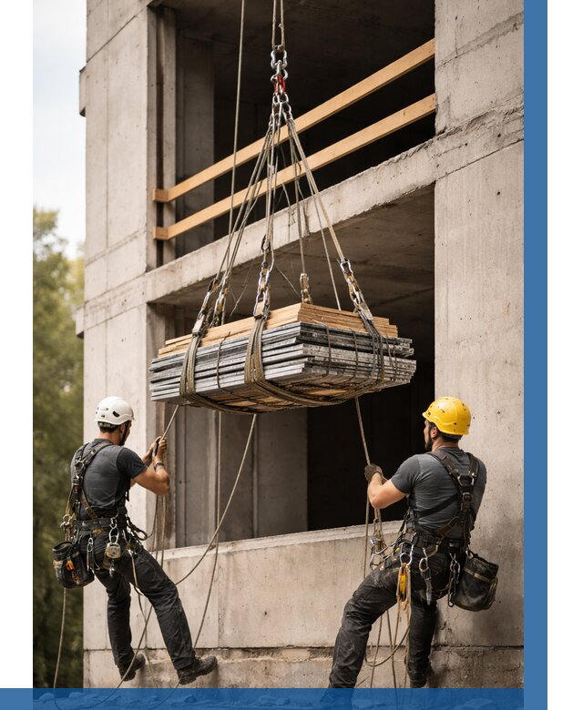 Подъем материала на этаж веревками в Тынде от 1542 р. | ВЫСОТНИК-Тнд