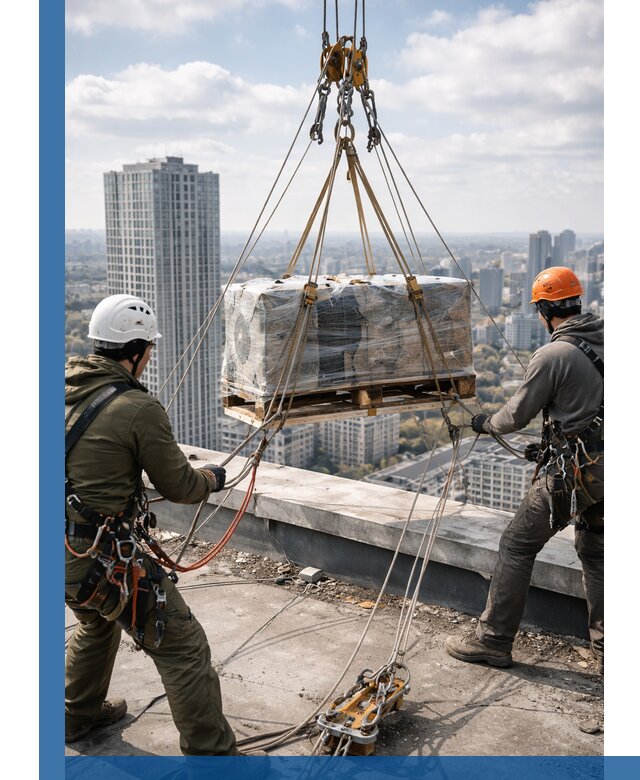 Подъем и монтаж крупногабаритных грузов на крышу в Тынде