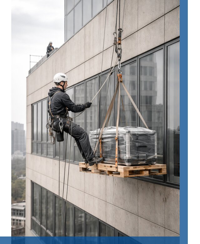 Спуск груза по фасаду в Тынде от 3597 р. | ВЫСОТНИК-Тнд