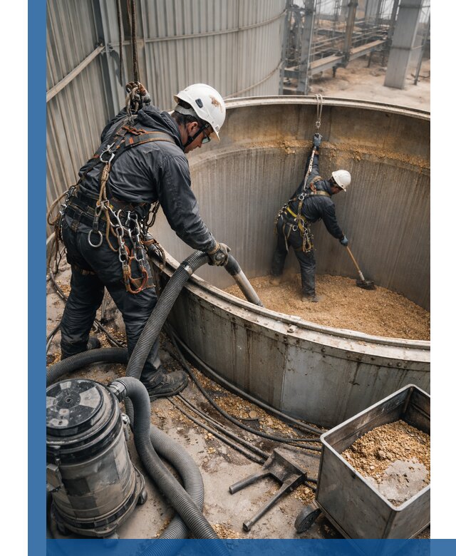 Профессиональная чистка зерновых бункеров в Тынде с выездом