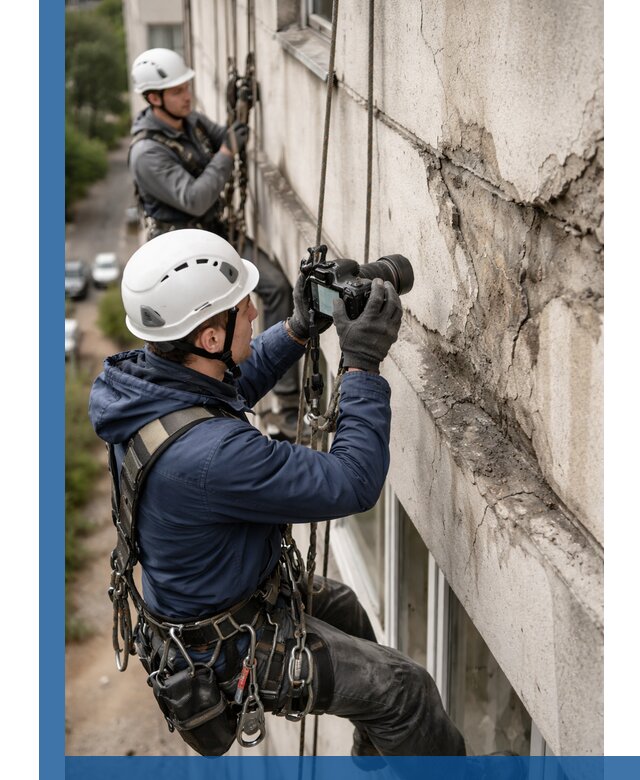 Фотофиксация дефектов фасада с высотной съемкой в Тынде